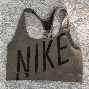 Nike Women's Black and Gray Sports Bra
